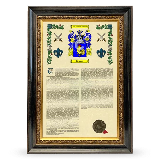 De guet Armorial History Framed - Heirloom